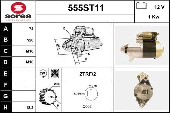 STARTCAR 555ST11 - Starteris www.autospares.lv