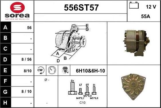 STARTCAR 556ST57 - Ģenerators www.autospares.lv