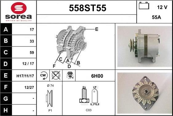 STARTCAR 558ST55 - Ģenerators autospares.lv