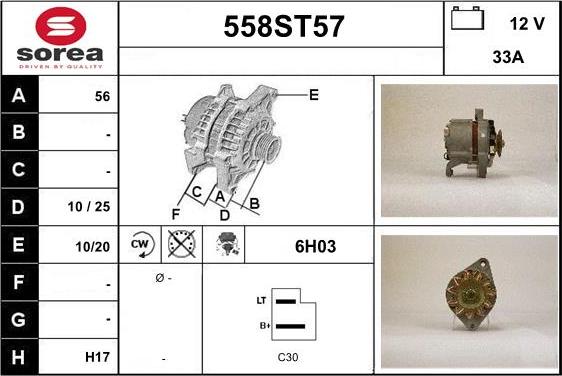 STARTCAR 558ST57 - Ģenerators autospares.lv