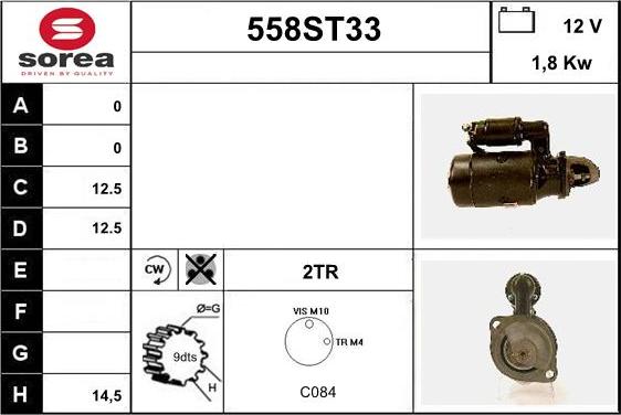 STARTCAR 558ST33 - Starter www.autospares.lv