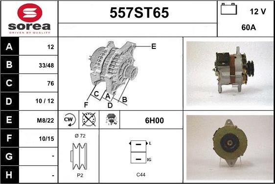 STARTCAR 557ST65 - Ģenerators autospares.lv