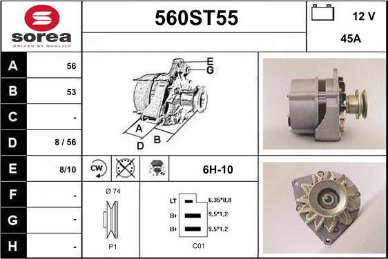 STARTCAR 560ST55 - Генератор www.autospares.lv