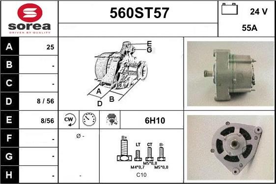 STARTCAR 560ST57 - Alternator www.autospares.lv