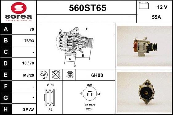 STARTCAR 560ST65 - Генератор www.autospares.lv