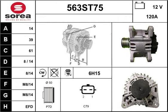 STARTCAR 563ST75 - Ģenerators autospares.lv