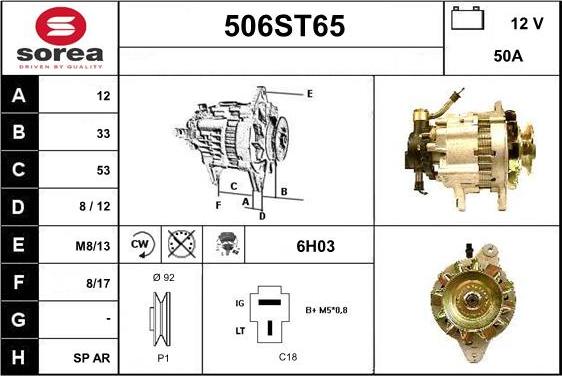 STARTCAR 506ST65 - Генератор www.autospares.lv