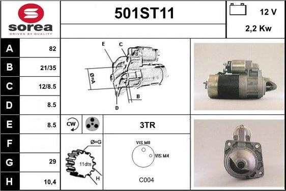 STARTCAR 501ST11 - Starteris autospares.lv