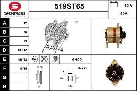 STARTCAR 519ST65 - Ģenerators autospares.lv