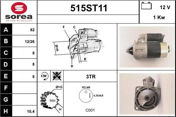 STARTCAR 515ST11 - Starter www.autospares.lv