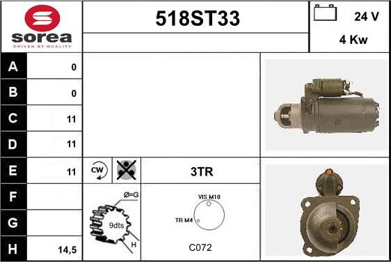 STARTCAR 518ST33 - Starteris autospares.lv