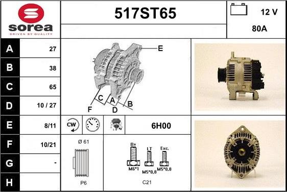 STARTCAR 517ST65 - Ģenerators www.autospares.lv