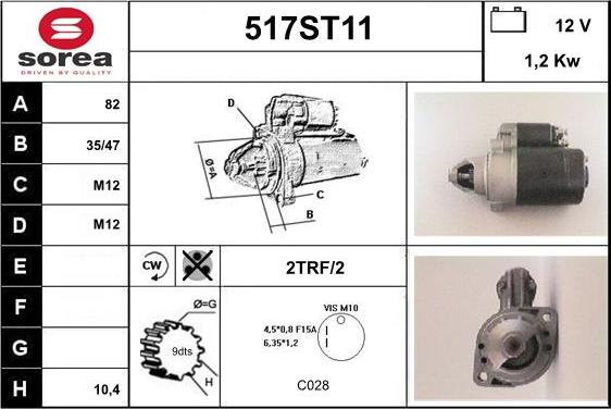 STARTCAR 517ST11 - Starteris autospares.lv