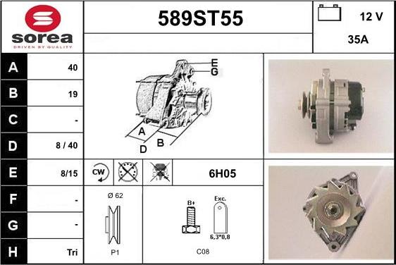 STARTCAR 589ST55 - Ģenerators autospares.lv