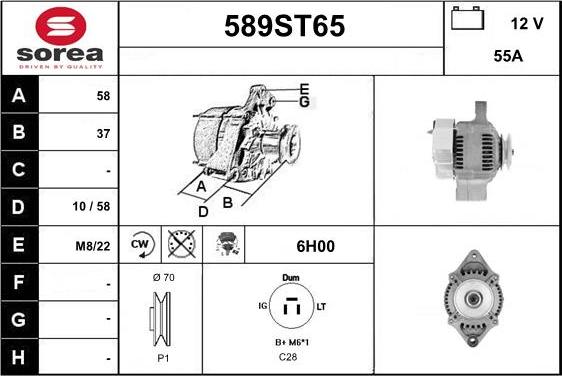 STARTCAR 589ST65 - Ģenerators www.autospares.lv