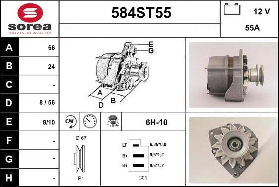 STARTCAR 584ST55 - Генератор www.autospares.lv