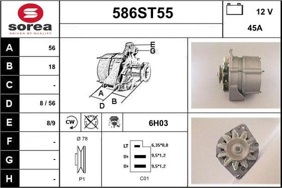 STARTCAR 586ST55 - Генератор www.autospares.lv