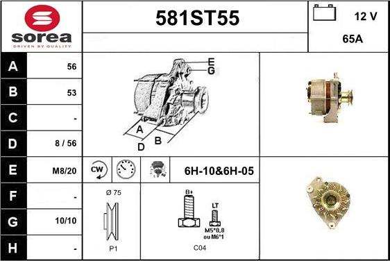 STARTCAR 581ST55 - Генератор www.autospares.lv