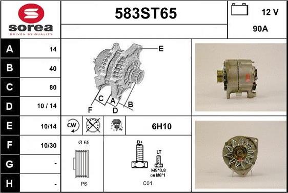 STARTCAR 583ST65 - Ģenerators www.autospares.lv