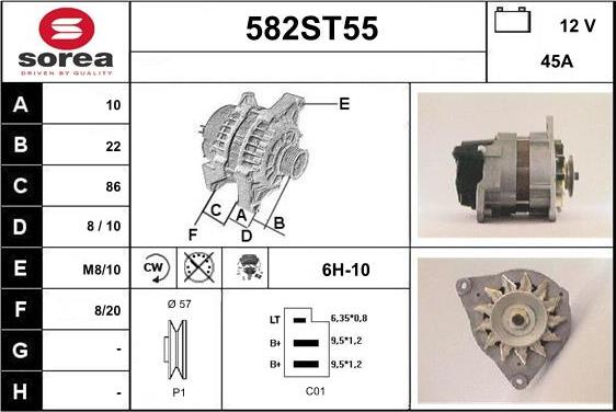 STARTCAR 582ST55 - Генератор www.autospares.lv