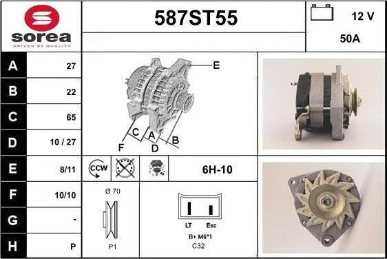 STARTCAR 587ST55 - Alternator www.autospares.lv