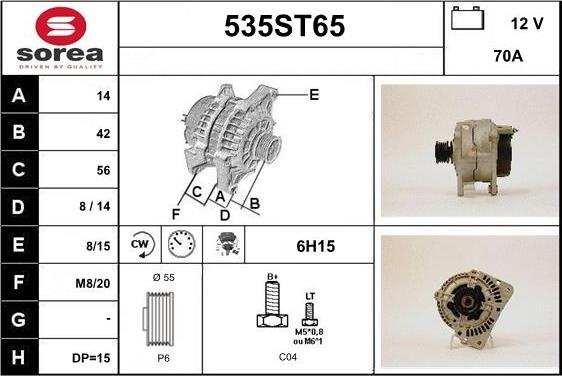 STARTCAR 535ST65 - Ģenerators www.autospares.lv