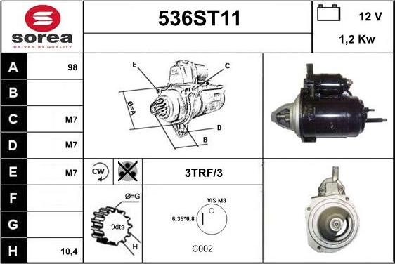 STARTCAR 536ST11 - Starteris autospares.lv