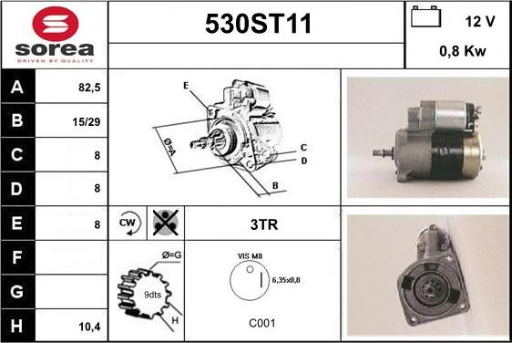 STARTCAR 530ST11 - Starteris www.autospares.lv