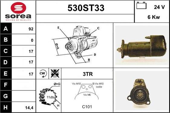 STARTCAR 530ST33 - Starteris autospares.lv