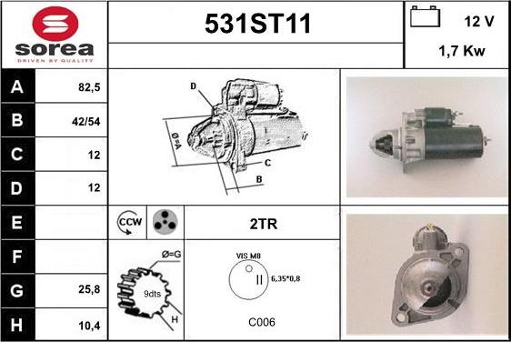 STARTCAR 531ST11 - Starteris www.autospares.lv