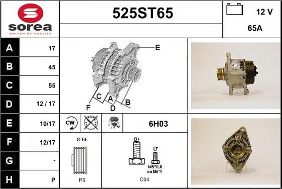 STARTCAR 525ST65 - Генератор www.autospares.lv