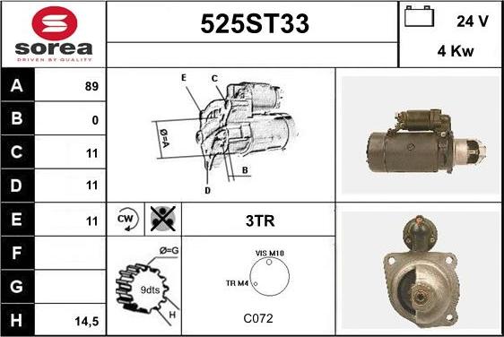 STARTCAR 525ST33 - Starteris autospares.lv