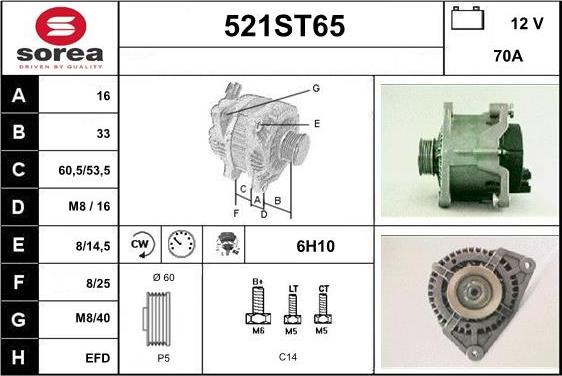 STARTCAR 521ST65 - Ģenerators www.autospares.lv