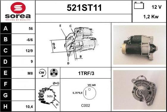 STARTCAR 521ST11 - Стартер www.autospares.lv