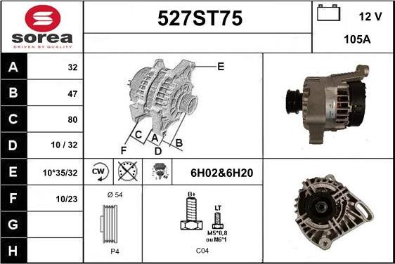 STARTCAR 527ST75 - Alternator www.autospares.lv