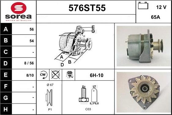 STARTCAR 576ST55 - Ģenerators www.autospares.lv