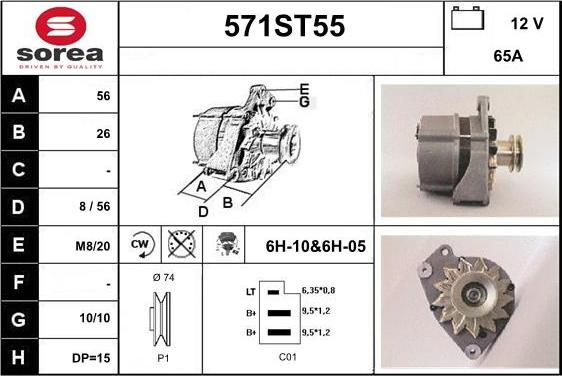 STARTCAR 571ST55 - Ģenerators www.autospares.lv