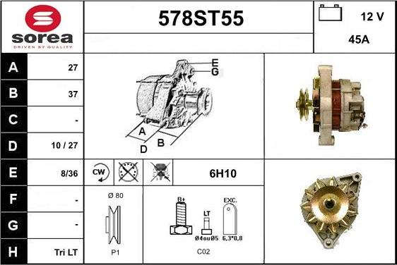 STARTCAR 578ST55 - Ģenerators autospares.lv