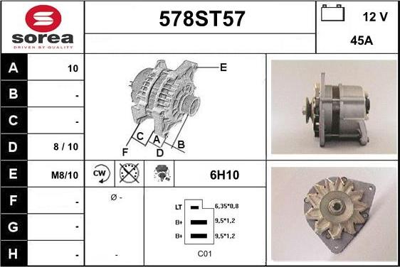 STARTCAR 578ST57 - Ģenerators autospares.lv