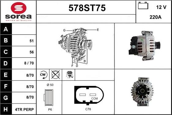 STARTCAR 578ST75 - Alternator www.autospares.lv