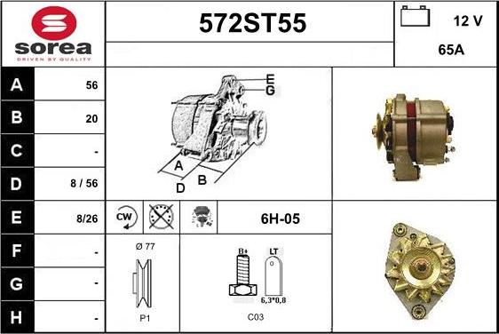 STARTCAR 572ST55 - Ģenerators www.autospares.lv