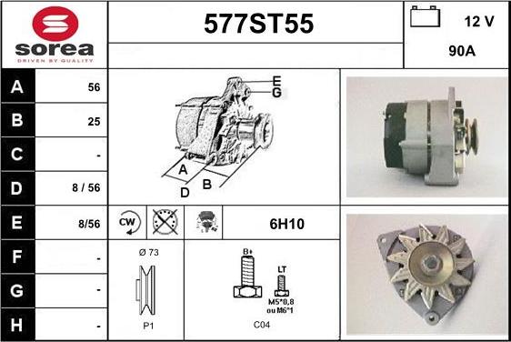 STARTCAR 577ST55 - Ģenerators autospares.lv