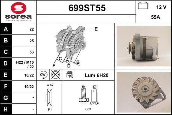 STARTCAR 699ST55 - Генератор www.autospares.lv