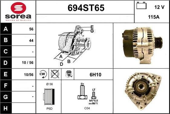 STARTCAR 694ST65 - Генератор www.autospares.lv