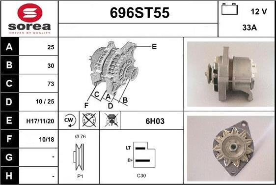 STARTCAR 696ST55 - Генератор www.autospares.lv