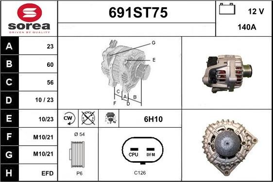 STARTCAR 691ST75 - Генератор www.autospares.lv