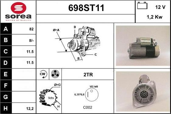 STARTCAR 698ST11 - Starteris www.autospares.lv