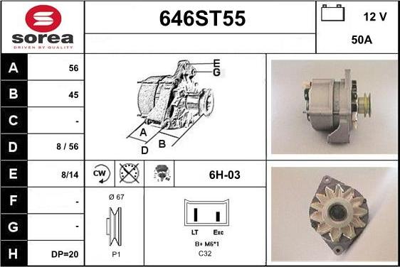 STARTCAR 646ST55 - Генератор www.autospares.lv