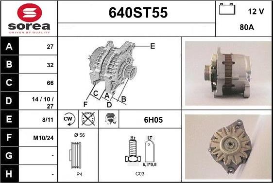 STARTCAR 640ST55 - Ģenerators autospares.lv