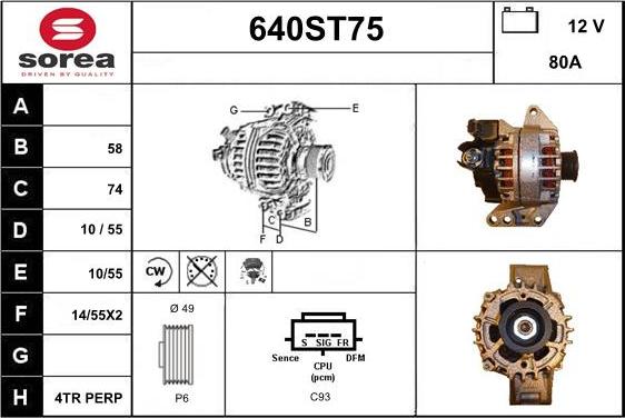 STARTCAR 640ST75 - Ģenerators www.autospares.lv